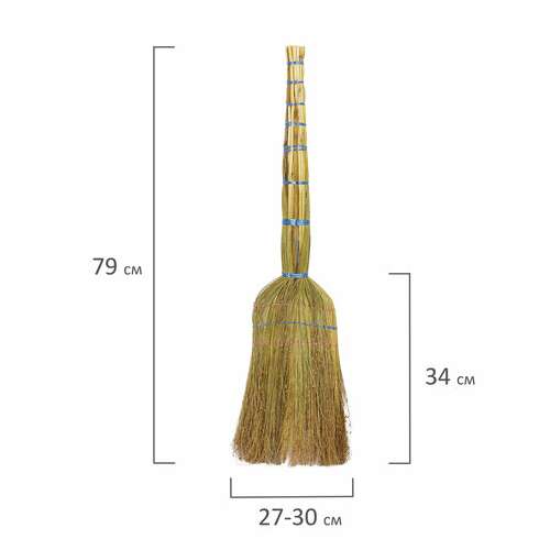  Веник сорго 3-х прошивной любаша "стандарт", длина 79 см, 604228 | Веники