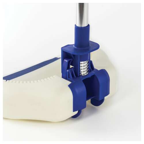  Совок для мусора + щетка, рукоятки 67 см, резиновая кромка, сбрасывание, сине-белый, laima, 601473 | Совки