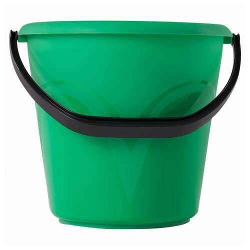  Ведро 10 л, без крышки, пластиковое, пищевое, с глянцевым узором, цвет зеленый, мерная шкала, laima, 603893 | Ведра хозяйственные