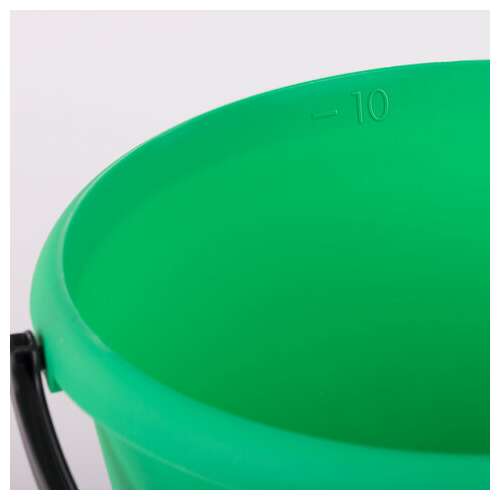 Ведро 10 л, без крышки, пластиковое, пищевое, с глянцевым узором, цвет зеленый, мерная шкала, laima, 603893 | Ведра хозяйственные