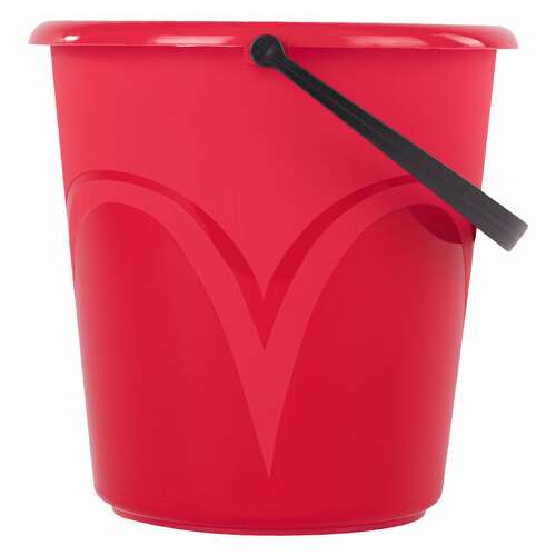  Ведро 8 л, без крышки, пластиковое, пищевое, с глянцевым узором, цвет красный, мерная шкала, laima, 603892 | Ведра хозяйственные