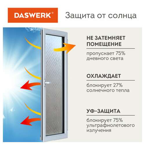  Пленка на окно самоклеящаяся статическая без клея солнцезащитная 75х150 см "пазл" daswerk, 608582 | Пленки солнцезащитные для окон