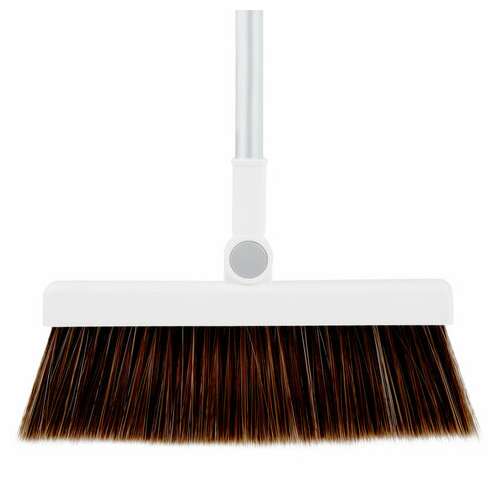  Совок для мусора + щетка-телескоп, рукоятка 63-108 см, с магнитным креплением, бело-серый, daswerk, 608950 | Совки