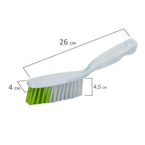  Совок для мусора + щетка, пластик, резиновая кромка, зелено-белый, любаша, 603615 | Совки