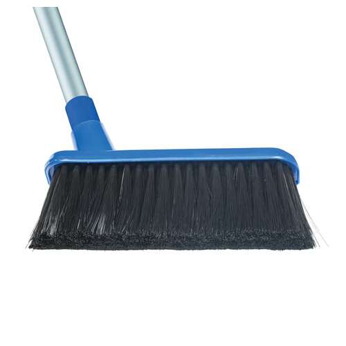  Совок для мусора + щетка, пластик, резиновая кромка, алюминиевые рукоятки 70 см, синий, laima, 601472 | Совки