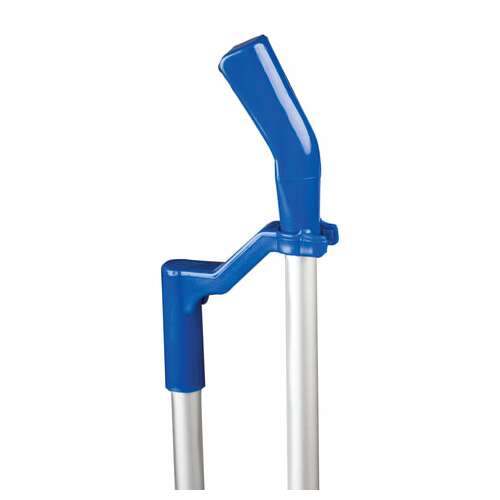  Совок для мусора + щетка, пластик, резиновая кромка, алюминиевые рукоятки 70 см, синий, laima, 601472 | Совки