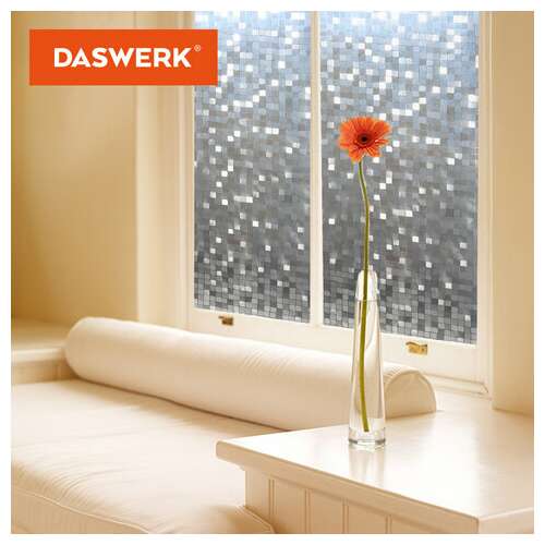  Пленка на окно самоклеящаяся статическая без клея солнцезащитная 75х150 см "кубики" daswerk, 608588 | Пленки солнцезащитные для окон
