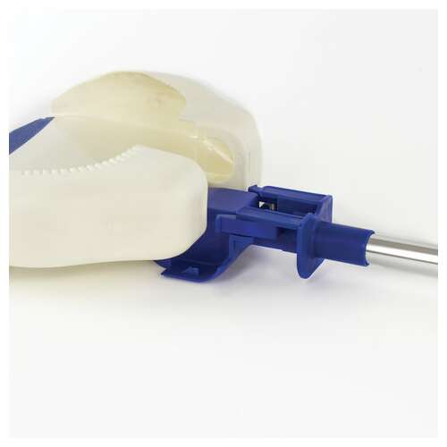  Совок для мусора + щетка, рукоятки 67 см, резиновая кромка, сбрасывание, сине-белый, laima, 601473 | Совки