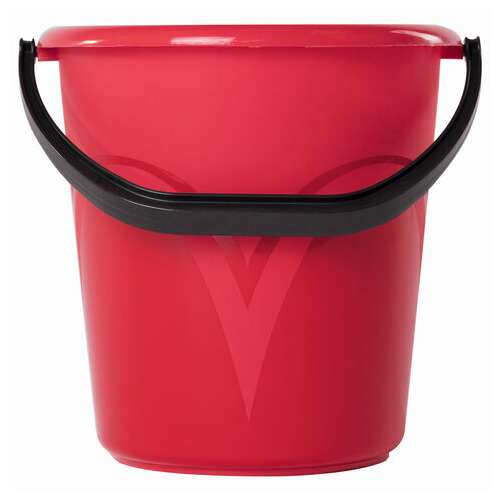  Ведро 8 л, без крышки, пластиковое, пищевое, с глянцевым узором, цвет красный, мерная шкала, laima, 603892 | Ведра хозяйственные