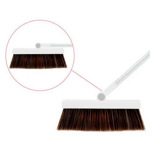  Совок для мусора + щетка-телескоп, рукоятка 63-108 см, с магнитным креплением, бело-серый, daswerk, 608950 | Совки