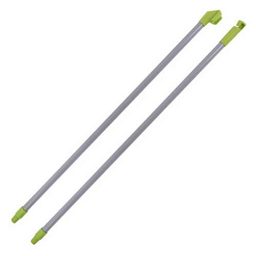  Совок для мусора + щетка, рукоятки 80 см с резьбой, пластик, зелено-белый, "ленивка", любаша, 603616 | Совки