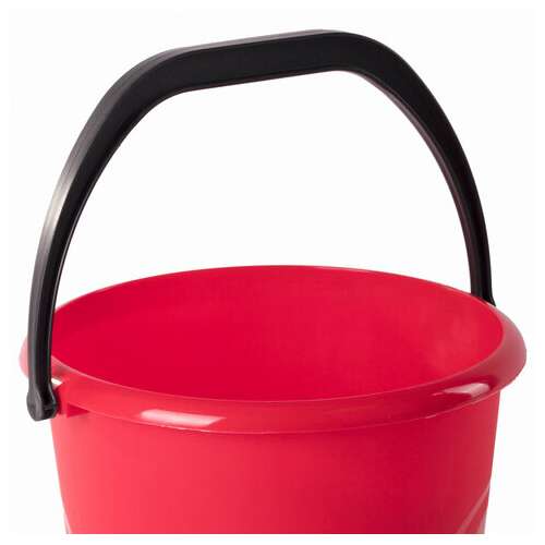  Ведро 8 л, без крышки, пластиковое, пищевое, с глянцевым узором, цвет красный, мерная шкала, laima, 603892 | Ведра хозяйственные