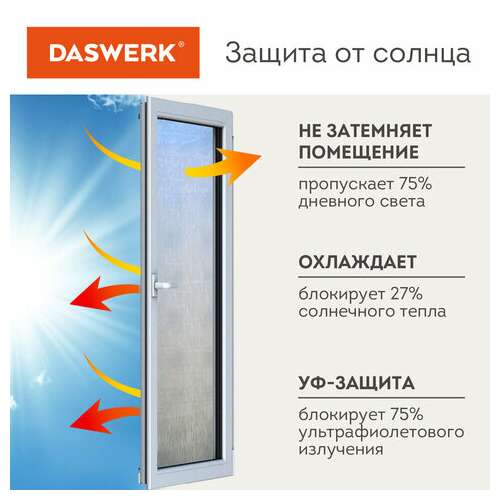  Пленка на окно самоклеящаяся статическая без клея солнцезащитная 75х150 см "карбон" daswerk, 608581 | Пленки солнцезащитные для окон
