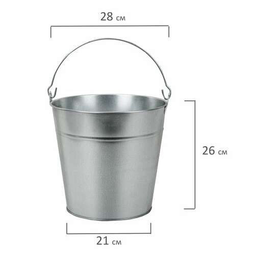  Ведро 12 л, без крышки, оцинкованное, 600562 | Ведра хозяйственные