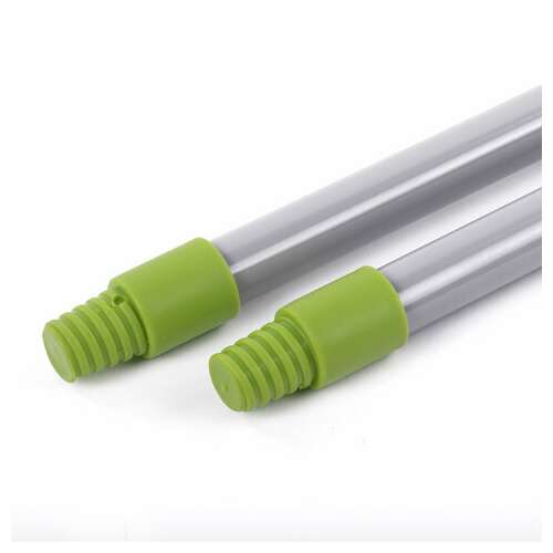  Совок для мусора + щетка, рукоятки 80 см с резьбой, пластик, зелено-белый, "ленивка", любаша, 603616 | Совки