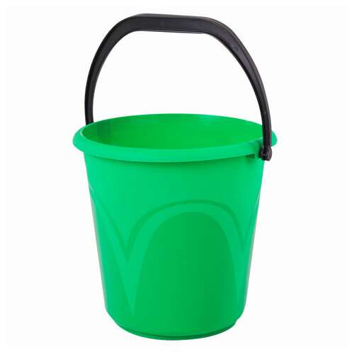  Ведро 10 л, без крышки, пластиковое, пищевое, с глянцевым узором, цвет зеленый, мерная шкала, laima, 603893 | Ведра хозяйственные
