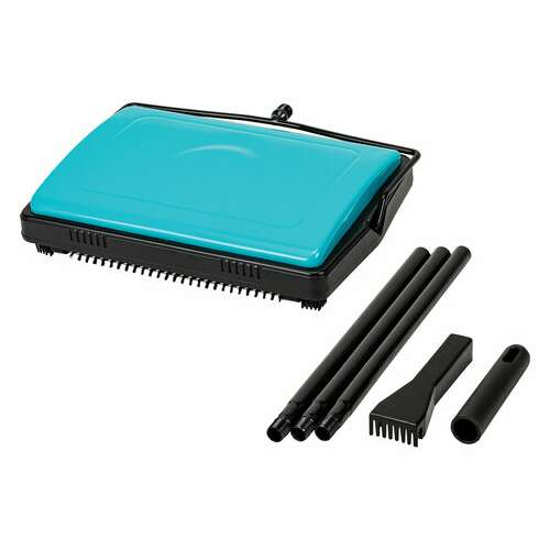  Щетка-веник-пылесос механическая для пола и ковровых покрытий, металл, чёрно-бирюзовая, daswerk, 608948 | Совки