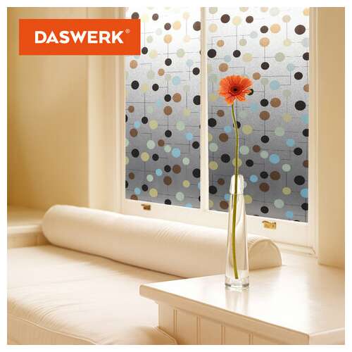  Пленка на окно самоклеящаяся статическая без клея солнцезащитная 75х150 см "шарики" daswerk, 608593 | Пленки солнцезащитные для окон