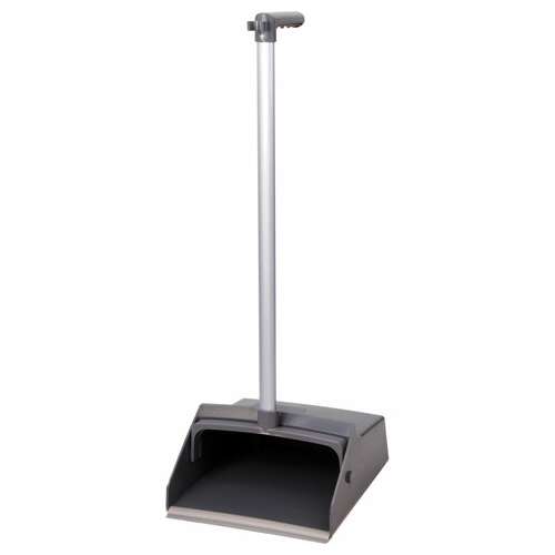  Совок для мусора + щетка, рукоятки 80 см, "большой", для улицы, цеха, офиса, серый, laima professional, 606663 | Совки