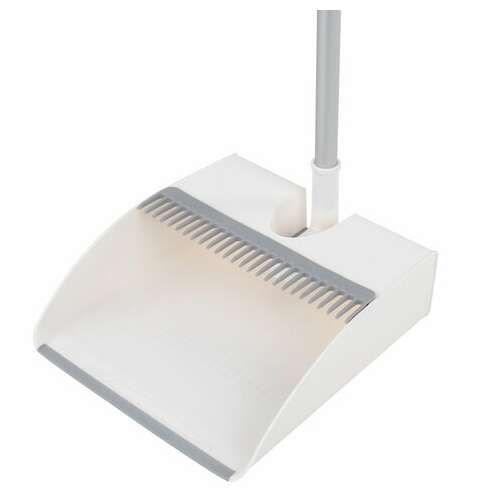  Совок для мусора + щетка-телескоп, рукоятка 63-108 см, с магнитным креплением, бело-серый, daswerk, 608950 | Совки