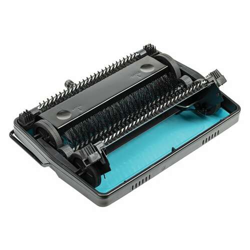  Щетка-веник-пылесос механическая для пола и ковровых покрытий, металл, чёрно-бирюзовая, daswerk, 608948 | Совки