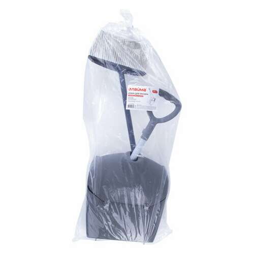  Совок для мусора + щетка, закрывающаяся крышка, рукоятки 94 см, серый, laima professional, 601508 | Совки