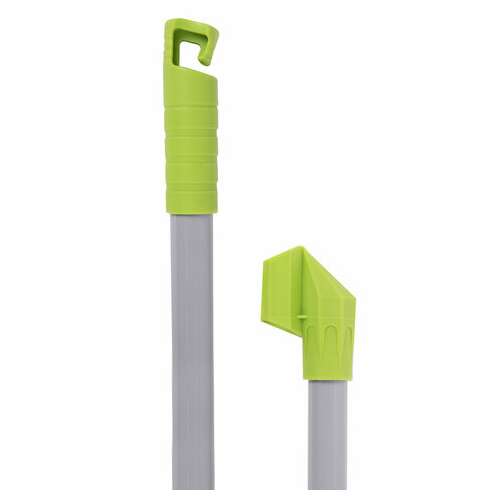  Совок для мусора + щетка, рукоятки 80 см с резьбой, пластик, зелено-белый, "ленивка", любаша, 603616 | Совки