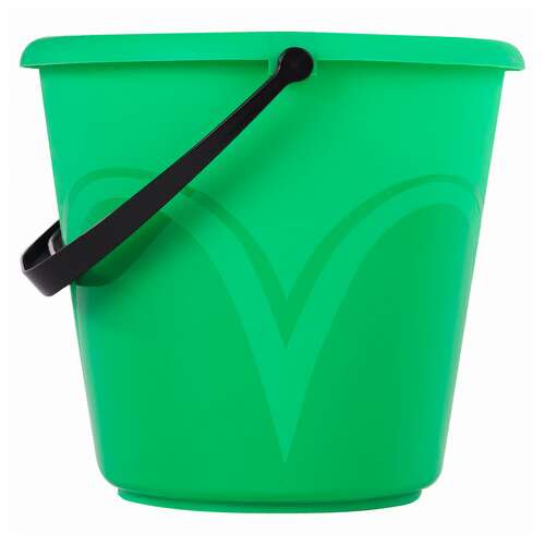  Ведро 10 л, без крышки, пластиковое, пищевое, с глянцевым узором, цвет зеленый, мерная шкала, laima, 603893 | Ведра хозяйственные