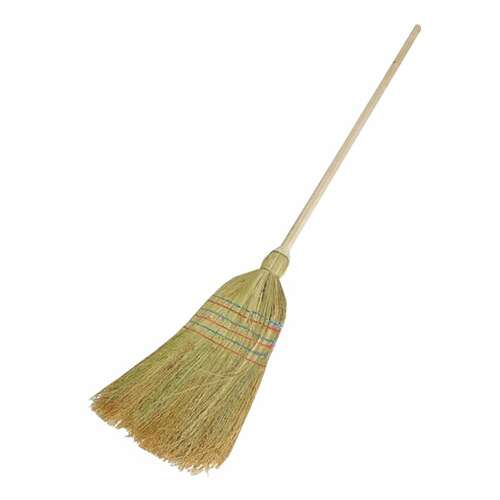  Веник-метла сорго любаша, натуральный, 5-ти прошивной, деревянный черенок 100 см, 400х350 мм, 605368 | Веники