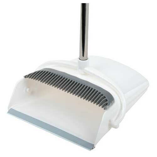  Совок для мусора + щетка на длинных рукоятках 77 см (металл), бело-серый, разборный, laima, 608947 | Совки