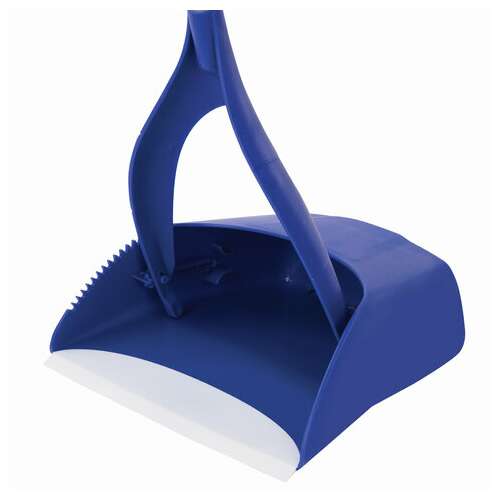  Совок для мусора + щетка, складной, металлические рукоятки 66 см, резиновая кромка, синий, laima, 601474 | Совки