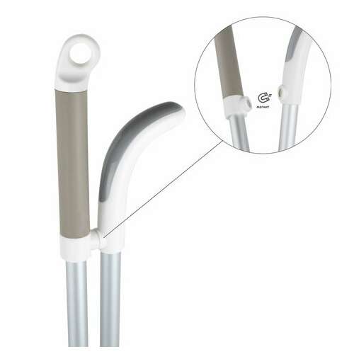  Совок для мусора + щетка-телескоп, рукоятка 63-108 см, с магнитным креплением, бело-серый, daswerk, 608950 | Совки