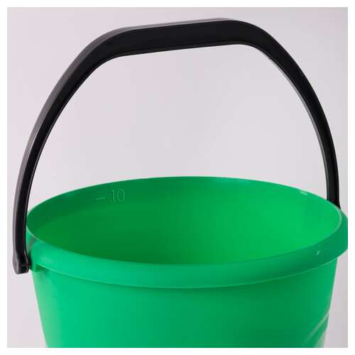  Ведро 10 л, без крышки, пластиковое, пищевое, с глянцевым узором, цвет зеленый, мерная шкала, laima, 603893 | Ведра хозяйственные