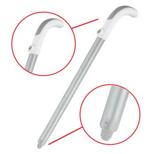  Совок для мусора + щетка-телескоп, рукоятка 63-108 см, с магнитным креплением, бело-серый, daswerk, 608950 | Совки