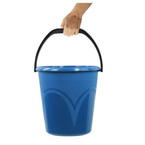  Ведро 12 л, без крышки, пластиковое, пищевое, с узором, цвет синий, мерная шкала, laima, 603894 | Ведра хозяйственные
