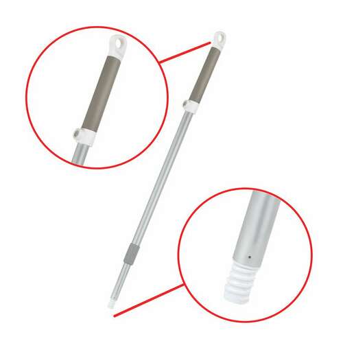  Совок для мусора + щетка-телескоп, рукоятка 63-108 см, с магнитным креплением, бело-серый, daswerk, 608950 | Совки