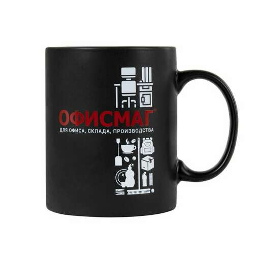  Кружка офисмаг, 340 мл, керамика, черная, 608372 | Кружки