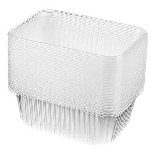  Одноразовый контейнер 1000 мл, комплект 100 шт., без крышки, 186х132 мм, прозрачные, пп, юпласт, юупм3321 | Контейнеры одноразовые