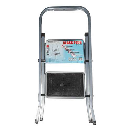 Стремянка стальная класс плюс, 2 широкие ступени 20х30 см, верхняя площадка 45 см, до 120 кг, 123302  Стремянка стальная класс плюс, 2 широкие ступени 20х30 см, верхняя площадка 45 см, до 120 кг, 123302 | Лестницы и стремянки