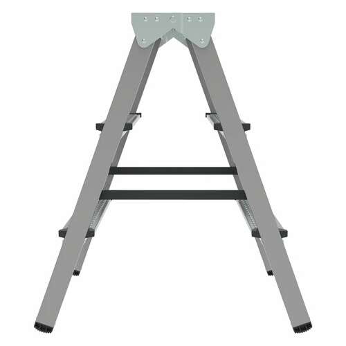  Стремянка стальная двухсторонняя 2х3 ступени, высота площадки 0,66м, алюминиевая площадка 35х16см, до 150кг, вес 4,2кг новая высота, 1160203 | Лестницы и стремянки