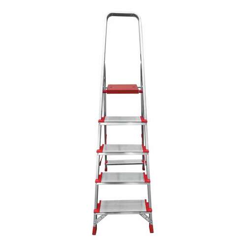  Стремянка алюминиевая 5 широких ступеней 13 см, площадка 1,1 м, нагрузка 225 кг, вес 6 кг, новая высота, 3117105, 5110105/3117105 | Лестницы и стремянки