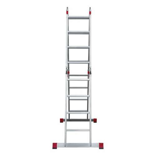  Лестница-трансформер алюминиевая 4х4 ступени, высота 4,5 м (4 секции по 1,2 м) до 150 кг, вес 16,5 кг, новая высота, 3320404 | Лестницы и стремянки