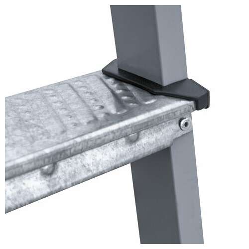  Стремянка стальная двухсторонняя 2х3 ступени, высота площадки 0,66м, алюминиевая площадка 35х16см, до 150кг, вес 4,2кг новая высота, 1160203 | Лестницы и стремянки