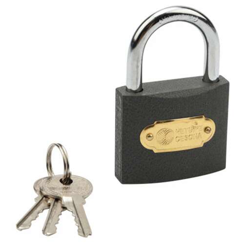  Замок навесной, ширина 50 мм, чугун, дужка d-7,4 мм, английский, 3 ключа, в блистере, 79-0005 | Замки навесные