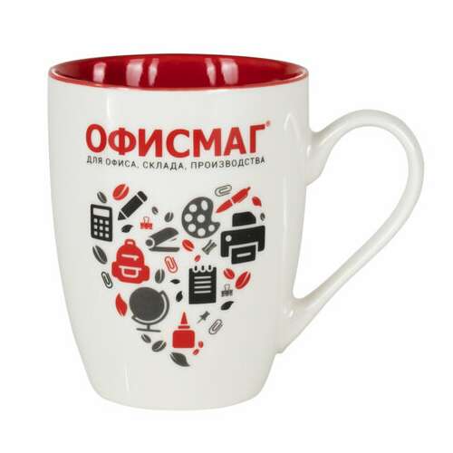  Кружка офисмаг, 340 мл, керамика, белая, 608371 | Кружки