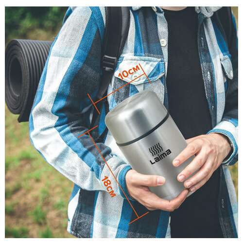  Термос laima универсальный с широким горлом, 0,8 л, нержавеющая сталь, 601408 | Термосы