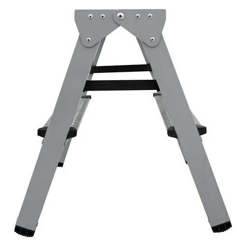  Стремянка стальная двухсторонняя 2х2 ступени, высота площадки 0,44м, алюминиевая площадка 35х16см, до 150кг, вес 2,8кг новая высота, 1160202 | Лестницы и стремянки