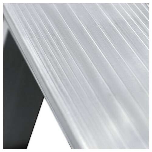  Стремянка стальная двухсторонняя 2х3 ступени, высота площадки 0,66м, алюминиевая площадка 35х16см, до 150кг, вес 4,2кг новая высота, 1160203 | Лестницы и стремянки