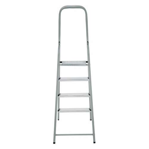  Стремянка сталь / алюминий 4 ступени, высота площадки 0,81м, дуга 0,6м, площадка 26х26см, до 150кг, вес 5,2кг новая высота, 1130104 | Лестницы и стремянки