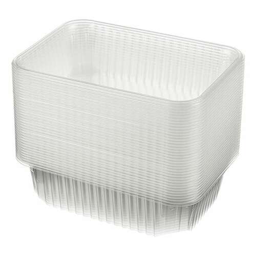  Одноразовый контейнер 750 мл, комплект 100 шт., без крышки, 186х132 мм, прозрачные, пп, юпласт, юупм3320 | Контейнеры одноразовые